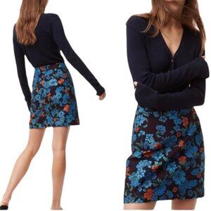 Ann Taylor LOFT Forest Blooms Jacquard Tapestry Mini Skirt Floral Women's Size 0